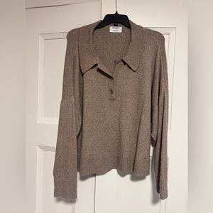Old Navy Taupe Collared Sweater
